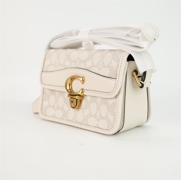 Túi Coach trắng xám 18cm +