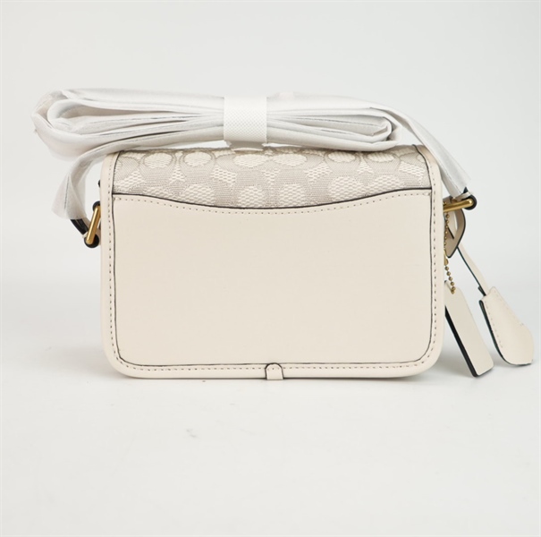 Túi Coach trắng xám 18cm +