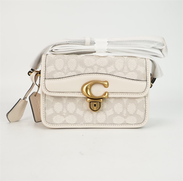 Túi Coach trắng xám 18cm +