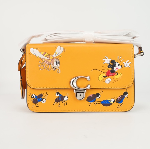 Túi Coach Disney màu vàng kèm chìa sz25 +