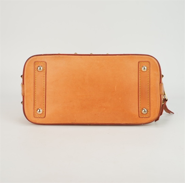 Túi LV hoa màu viền nâu đính đinh tán s32++