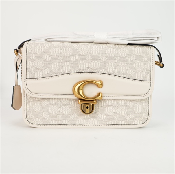 Túi Coach xám trắng 24cm +