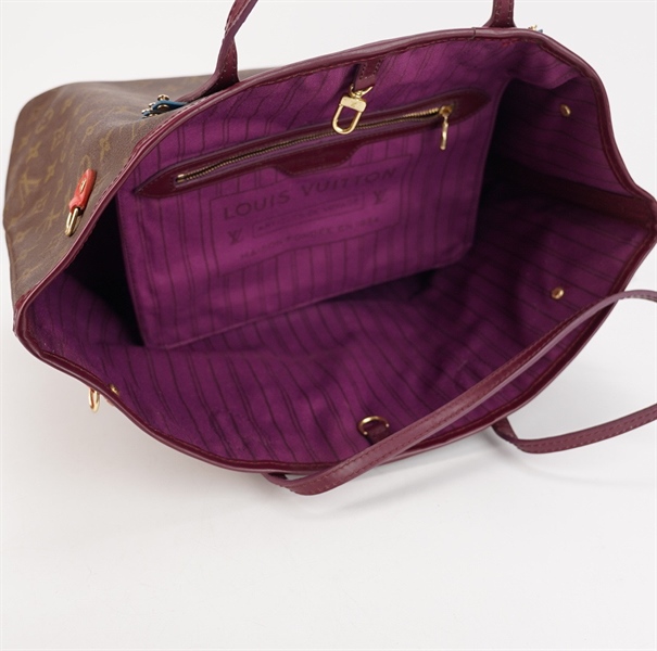 Túi LV NeverFull hoa nâu viền tím kèm ví s45 KG++