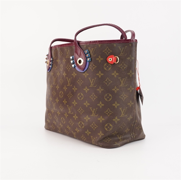 Túi LV NeverFull hoa nâu viền tím kèm ví s45 KG++