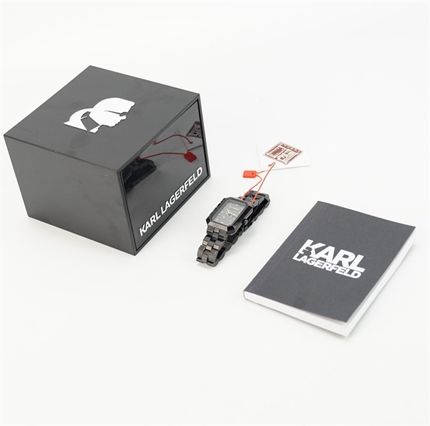 Đồng hồ Karl Lagerfeld mặt vuông đen KG+