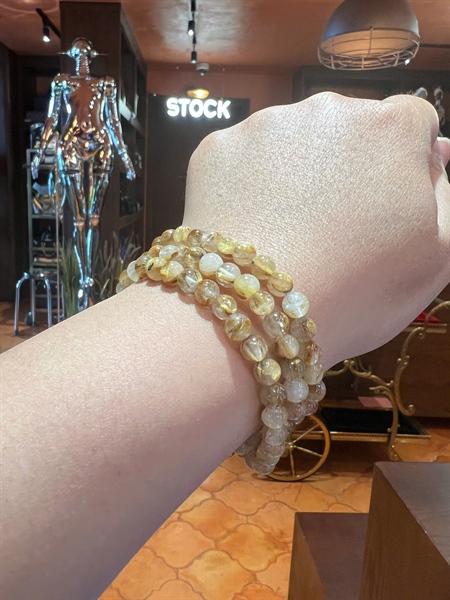 Vòng chuỗi thạch anh tóc vàng 3li +