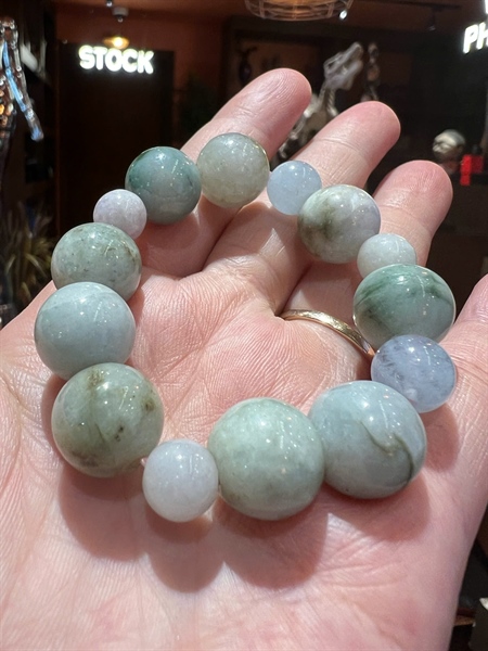 Vòng tay đá mã não xanh +