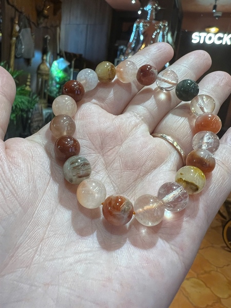 Vòng tay thạch anh tóc đa sắc (tam tài đậm)+