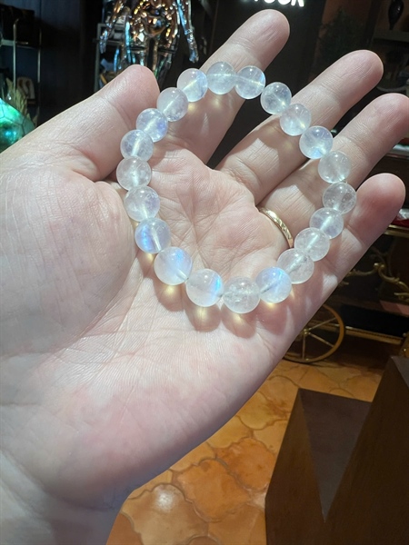Vòng tay đá mặt trăng trắng +