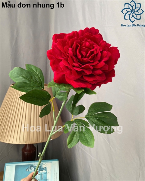 Mẫu đơn nhung 1b - Hoa cành dài - Hoa Lụa Vân Vượng