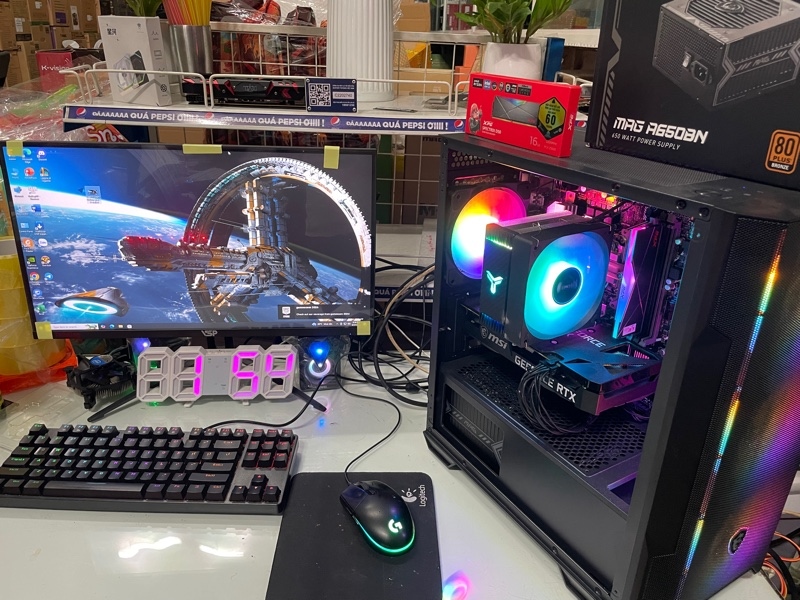 Ful bộ mới 100%, i5 12400f, vga 3060, màn 24in msi