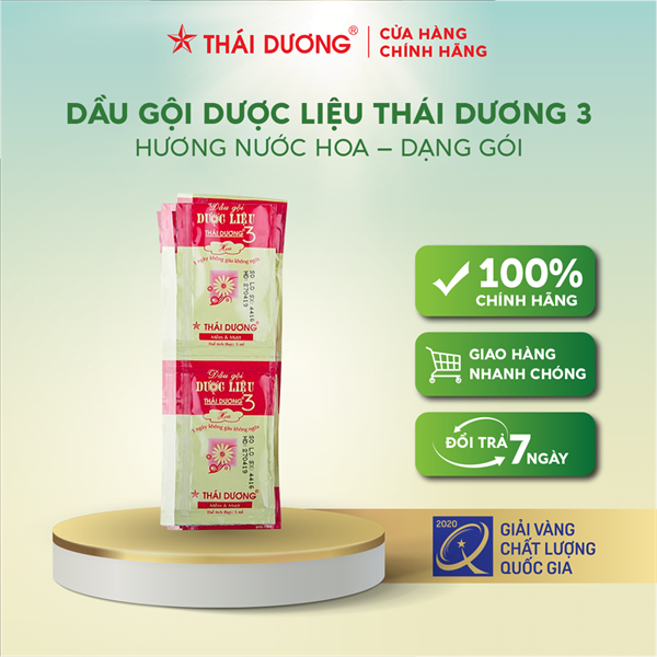 Dầu gội DL Thái Dương 3 hoa (dây 10 gói x 5ml)