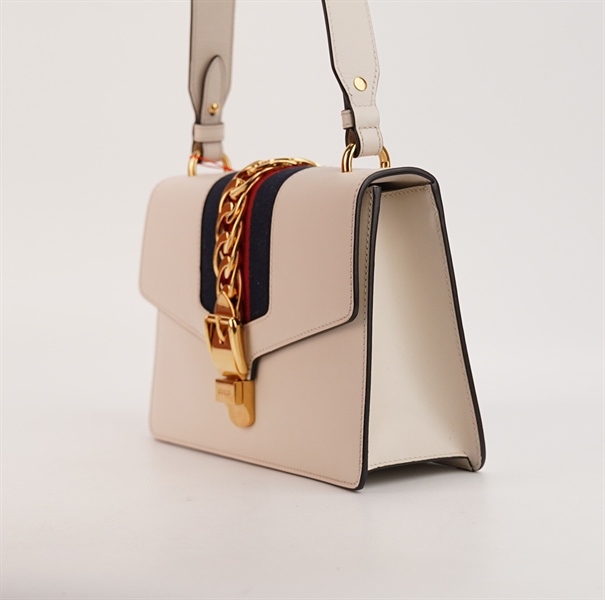 Túi GG trắng phối dây xích S25 KG+