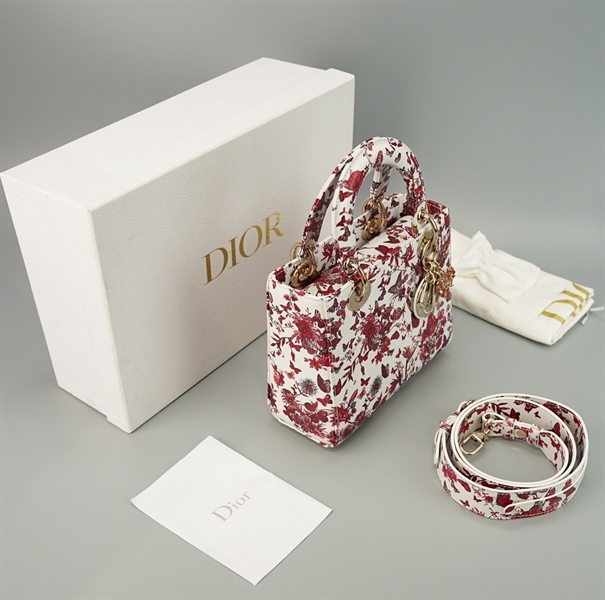 Túi Dior Lady hoa đỏ sz 20cm KG+