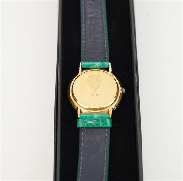 Đồng hồ GG mặt tròn dây xanh lá KG+