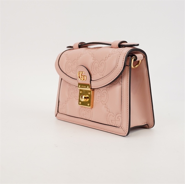 Túi GG hồng vân nổi +