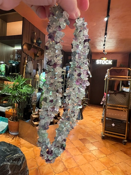 Vòng tay đá vụn thạch anh xanh tím +