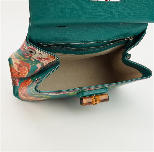 Túi GG nền xanh lá in hoa size 25 +