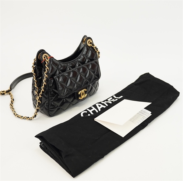 Túi Chanel đen bóng 19cm KG+