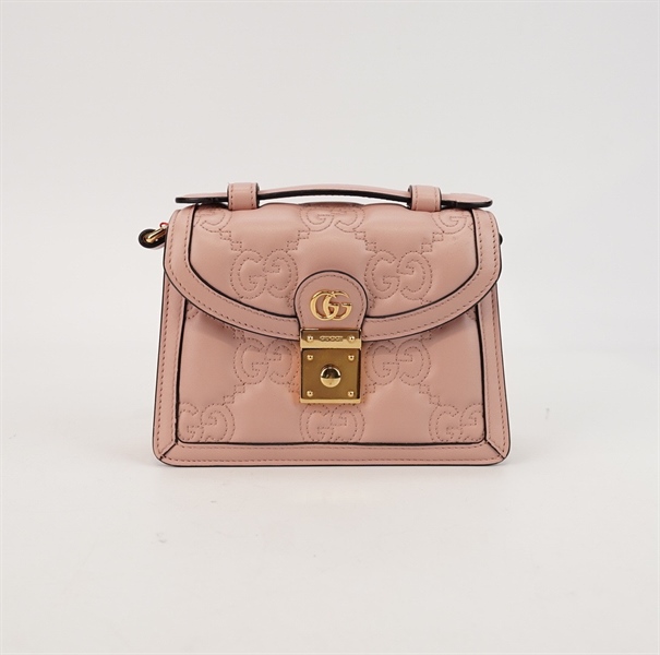 Túi GG hồng vân nổi +