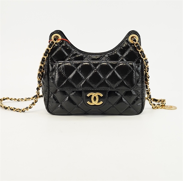 Túi Chanel đen bóng 19cm KG+