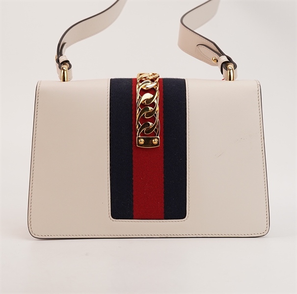 Túi GG trắng phối dây xích S25 KG+