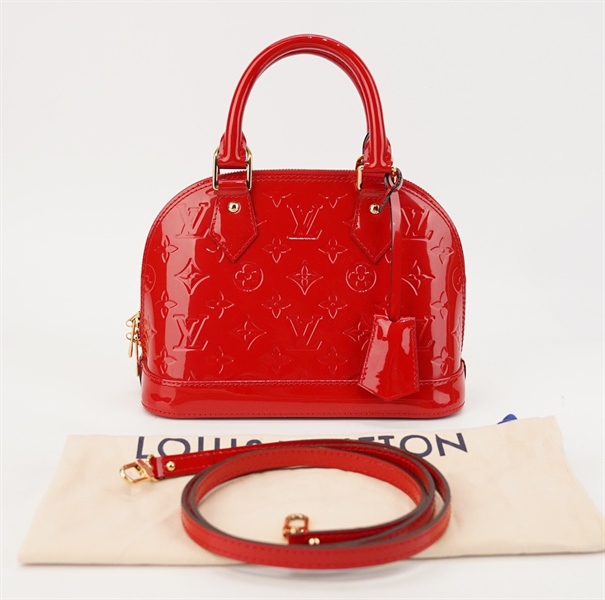 Túi LV alma hoa đỏ bóng KG+