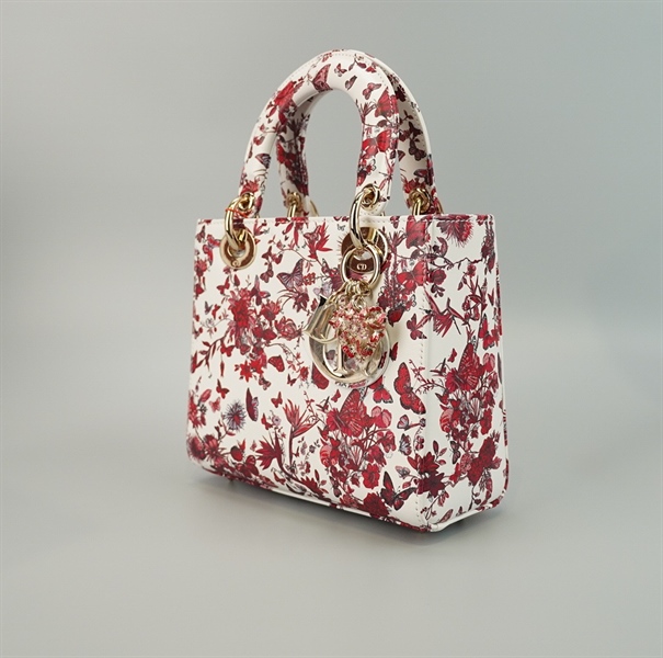 Túi Dior Lady hoa đỏ sz 20cm KG+
