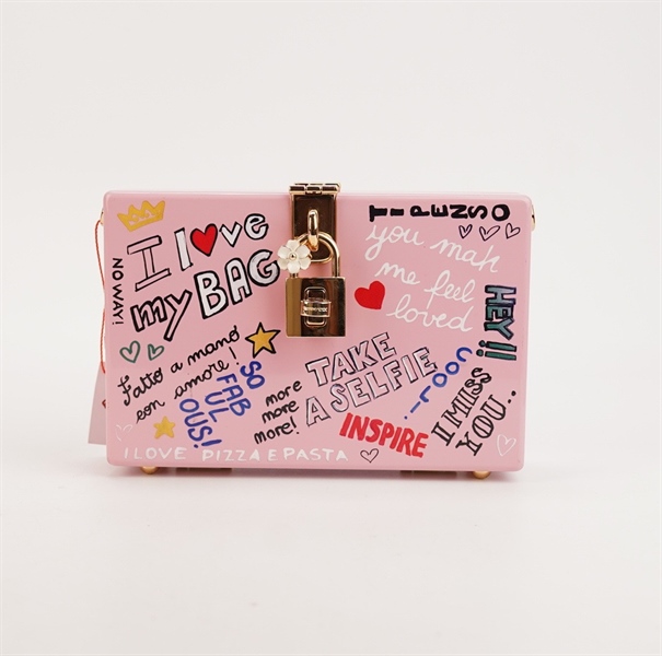 Túi D&G hộp chữ nhật màu hồng S18 KG+