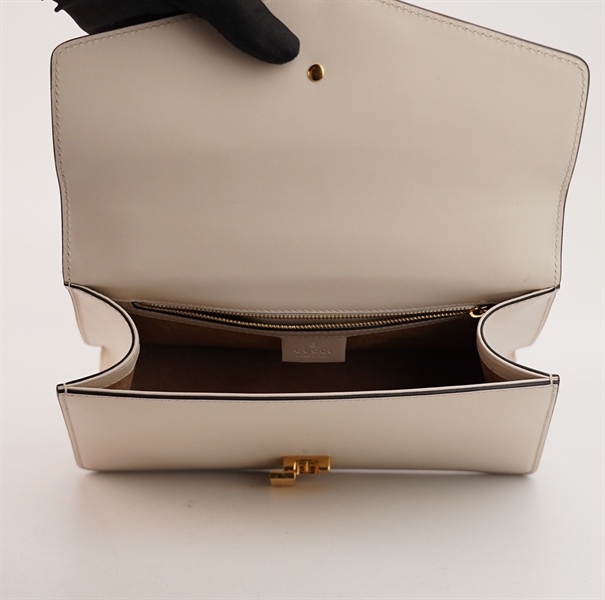 Túi GG trắng phối dây xích S25 KG+