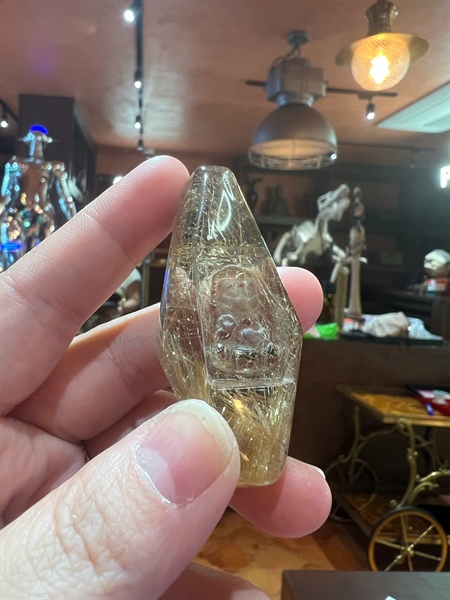 Mặt Phật thạch anh tóc vàng +