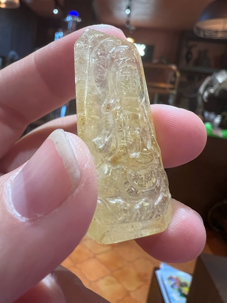 Mặt Phật thạch anh tóc vàng +