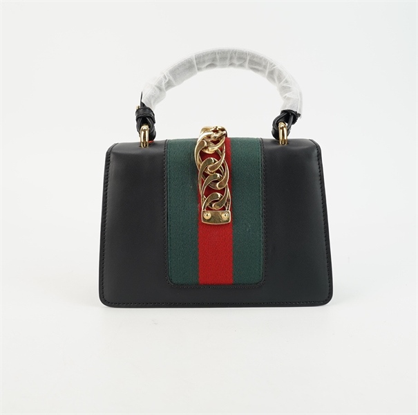 Túi GG Sylvie đen (493075) 2 strap s20 TB+