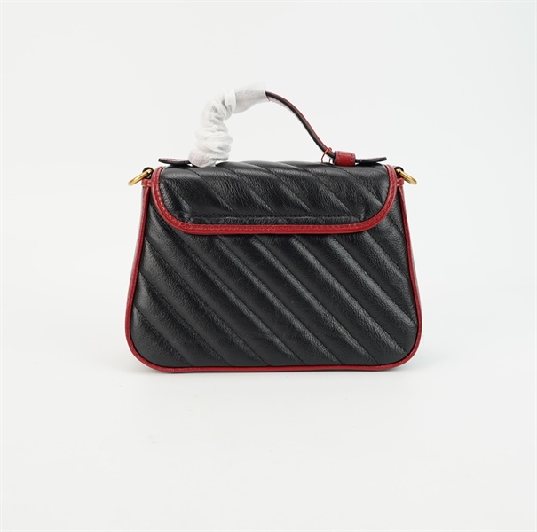 Túi GG Marmont đen viền đỏ S20 TB+