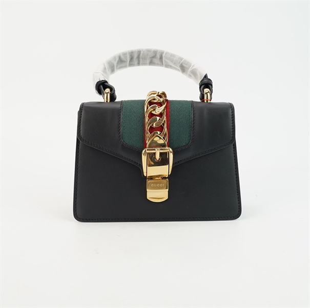 Túi GG Sylvie đen (493075) 2 strap s20 TB+