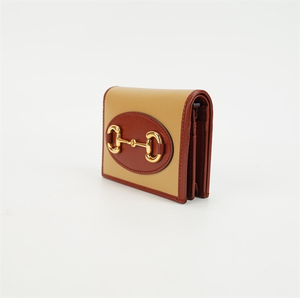 Ví GG 1955 màu nude viền đỏ gập 2 TB+