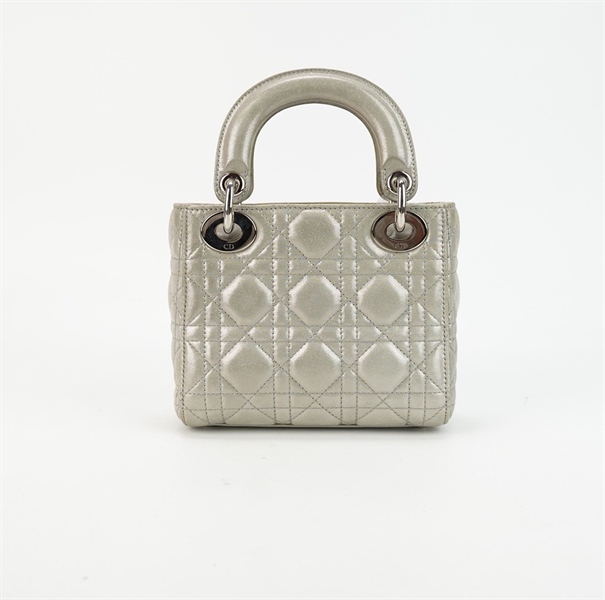 Túi Dior Lady màu xám sz mini (15-BO-1116) (TB) +