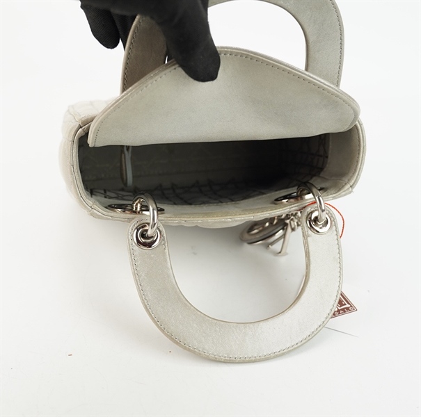 Túi Dior Lady màu xám sz mini (15-BO-1116) (TB) +