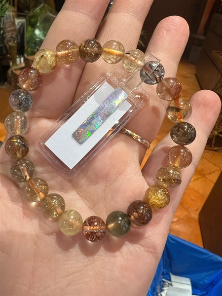 Vòng tay thạch anh tóc đa sắc trung tính+