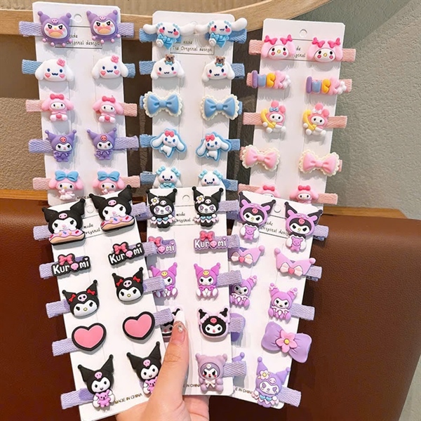 Set 5 vỉ 10 kẹp vải Kuromi