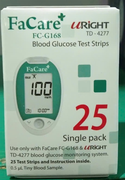 Que thử đường huyết TD-4277 (FC-G168) (Hộp 25 Test dạng vỉ) - Taiwan