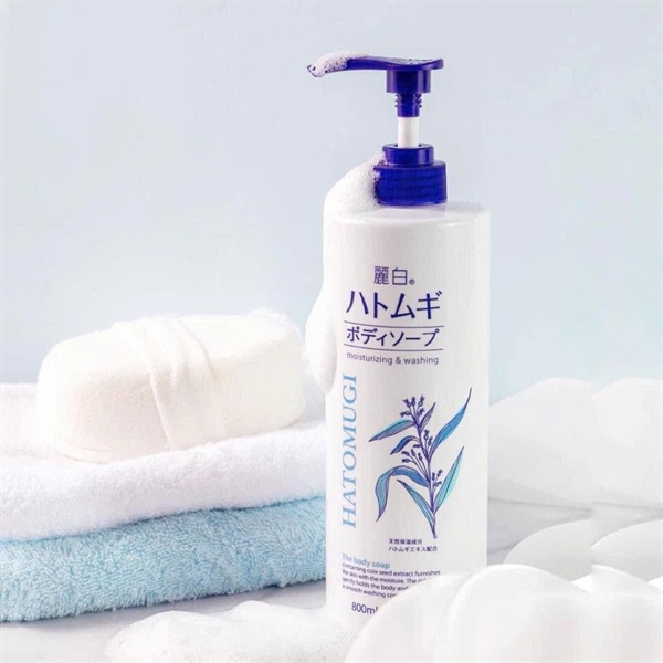 Sữa Tắm Dưỡng Ẩm Trắng Da Hatomugi The Body Soap 800ml