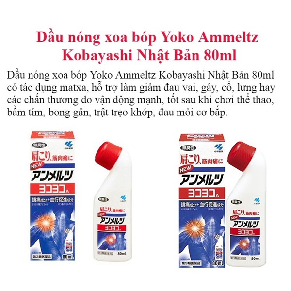 Dầu xoa bóp Kobayashi Yokoyoko Nhật Bản 80ml xanh