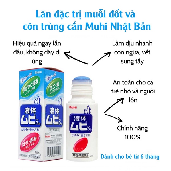 Lăn bôi trị muỗi đốt Muhi Nhật Bản 50ml
