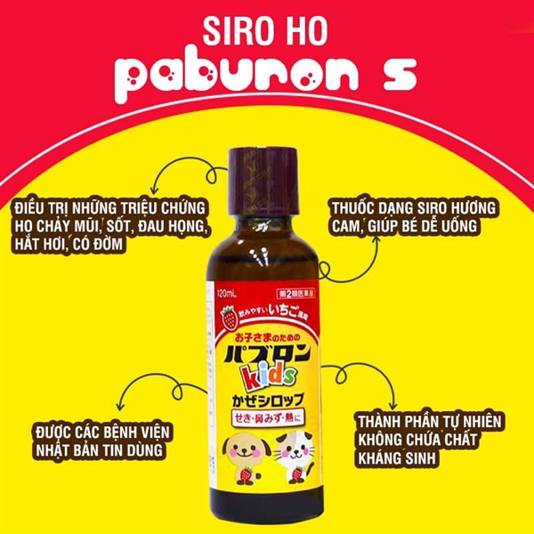 Siro Nhật Bản trị cảm cúm-ho cho trẻ em 120ml