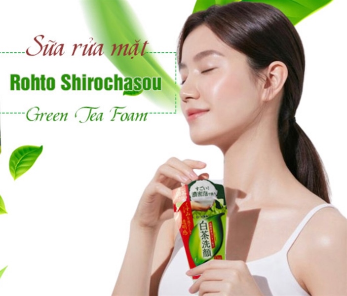 Sữa rửa mặt trà xanh Rohto Shirochasou Nhật Bản 120g