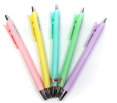 Bút Gel Bi GEL-B015 5 Màu Pastel Mực xanh