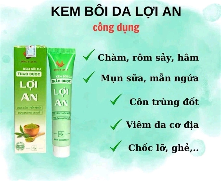 Kem bôi da thảo dược LỢI AN trị rôm sảy hàng chính hãng 230k ck 180k 15g