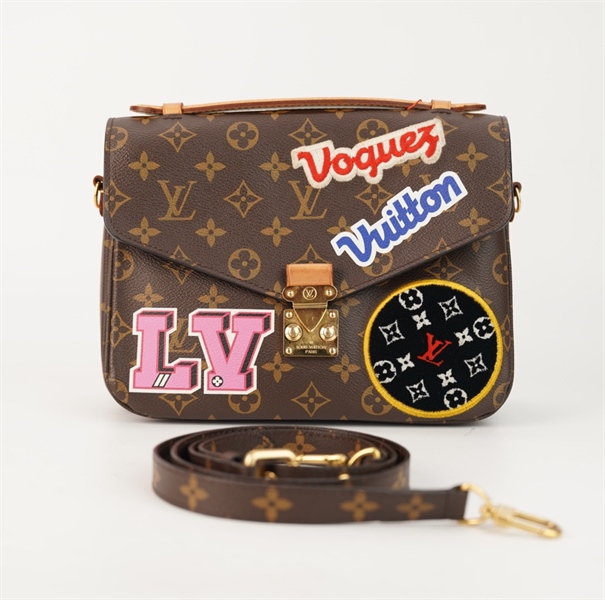 Túi LV metis thêu chữ màu sz 24cm+