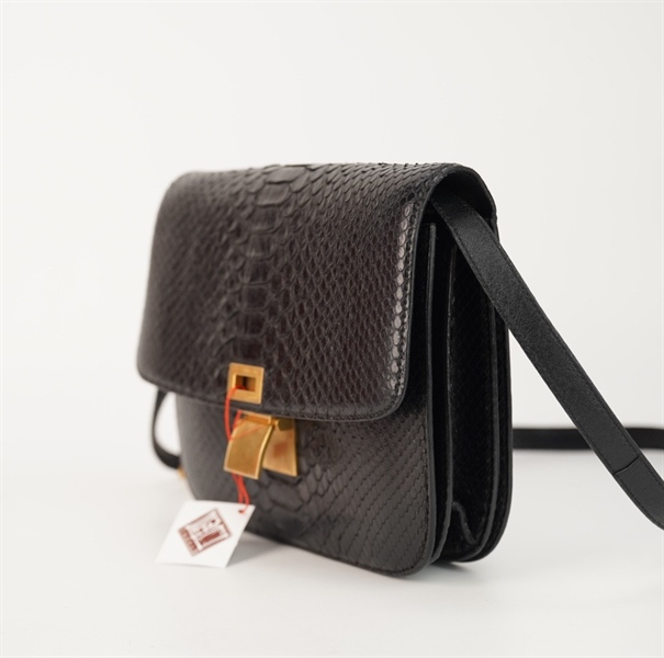 Túi Celine Classic Box da trăn đen sz23 +